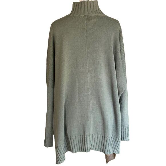 Eskandar Neiman Marcus Mock Neck Sweater Oversized Boxy Olive Green Sz L - Picture 2 of 9